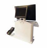 Suporte Checkout para Duplo Monitor, Teclado, Pinpad, Leitor de Código de Barras Fixo e Manual - Imagem 2